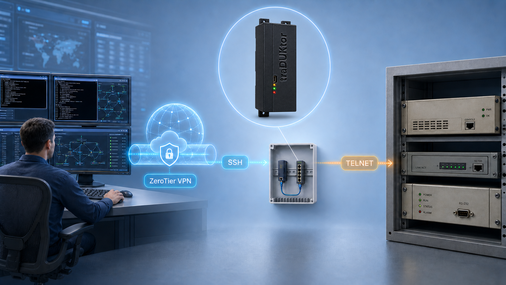 Secure SSH access to legacy Telnet equipment through traDUKtor