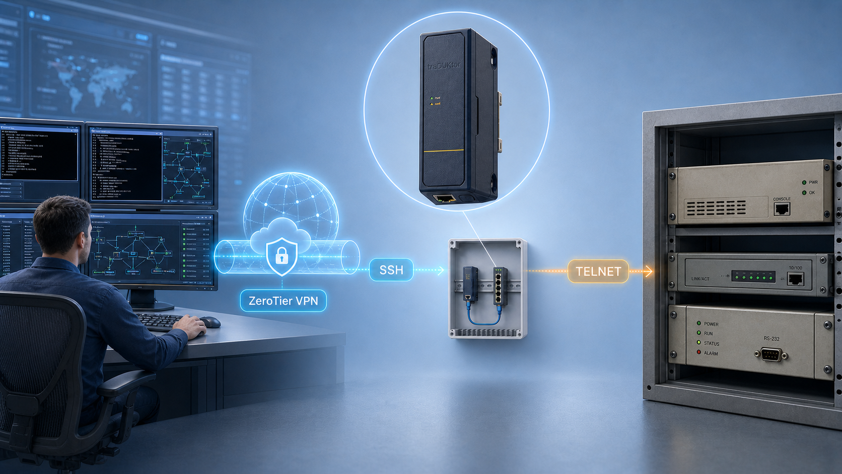 Secure SSH access to legacy Telnet equipment through traDUKtor